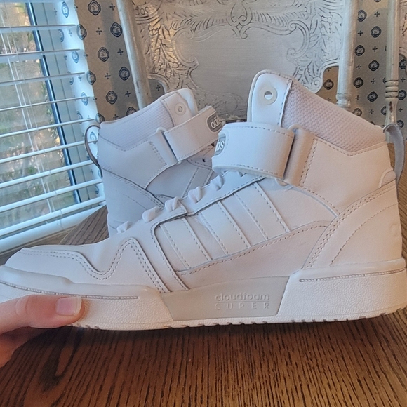 Adidas White Leather Mid Sneakers - Picture 4 of 8
